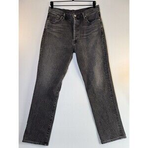 Goldsign Straight Leg Jeans Size 30 Black Wash Button Fly USA Made‎